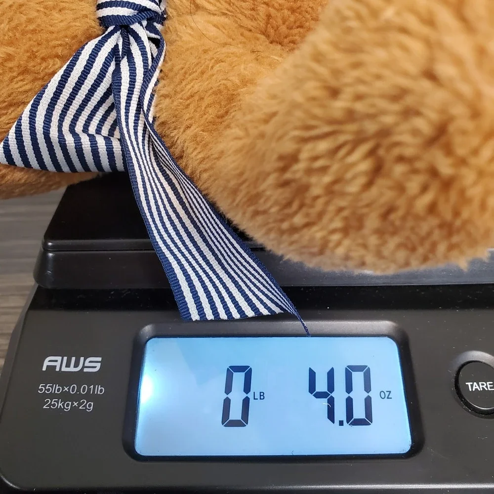 Animal Adventure Brown Teddy Bear Plush Navy Stripe Bow 12